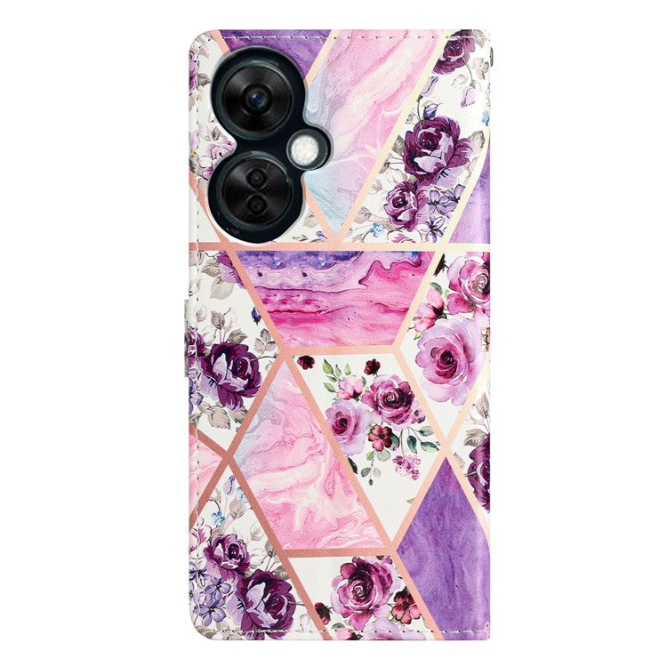 For OnePlus Nord CE 3 Lite 5G / Nord N30 5G Pattern Printing PU Leather Phone Case Stand Wallet Flip Protective Cover - Purple Flowers