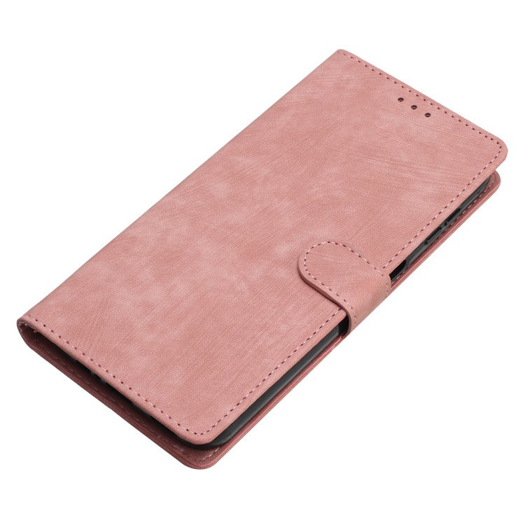 PU Leather Phone Case for Oppo Find X6 , Shockproof Skin-touch Wallet Stand Cover - Rose Gold
