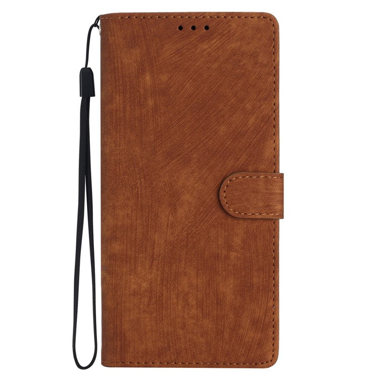 PU Leather Phone Case for Oppo Find X6 , Shockproof Skin-touch Wallet Stand Cover - Brown