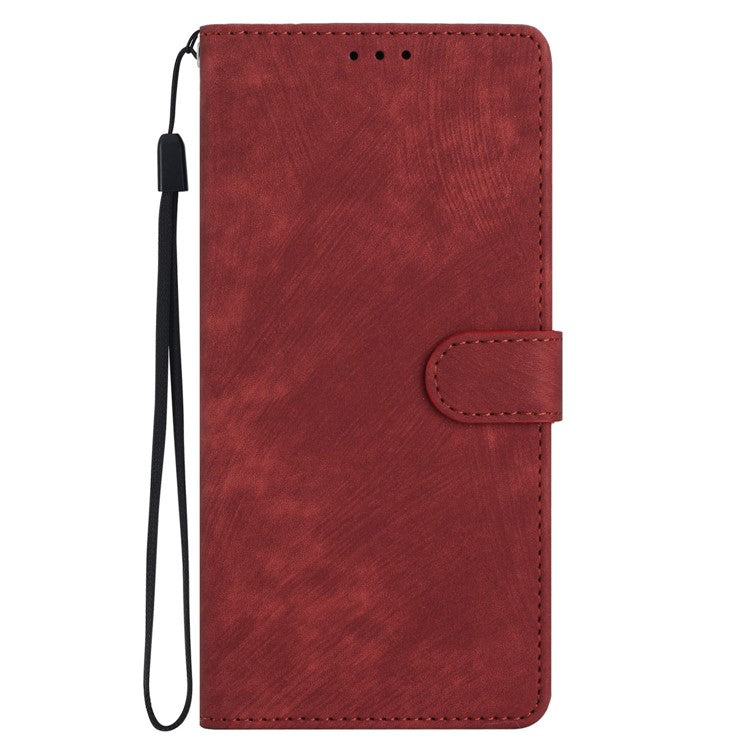 PU Leather Phone Case for Oppo Find X6 , Shockproof Skin-touch Wallet Stand Cover - Red