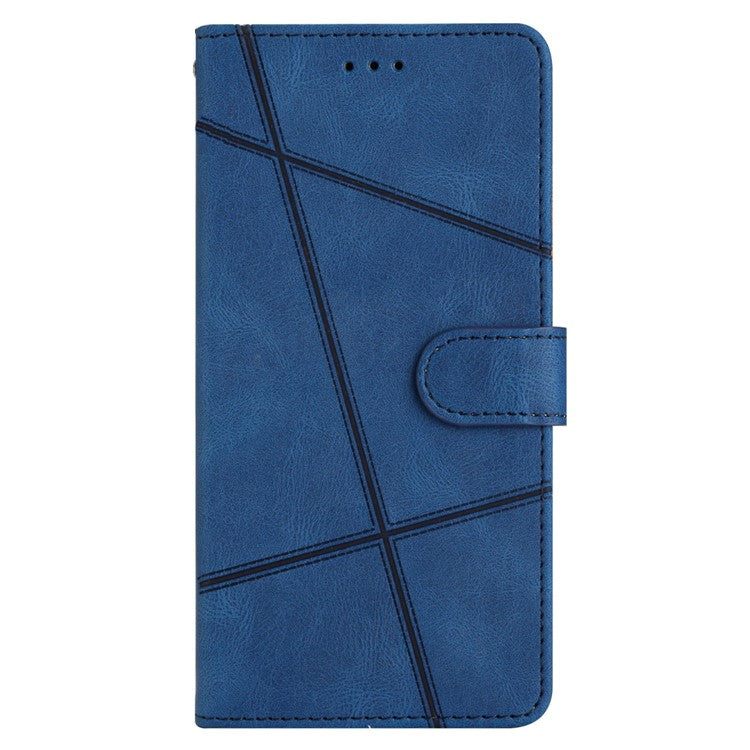 Stand Cover for Oppo Find X6 Pro Anti-drop Wallet Leather Phone Case Crazy Horse Texture Imprinted Lines Shell - Blue