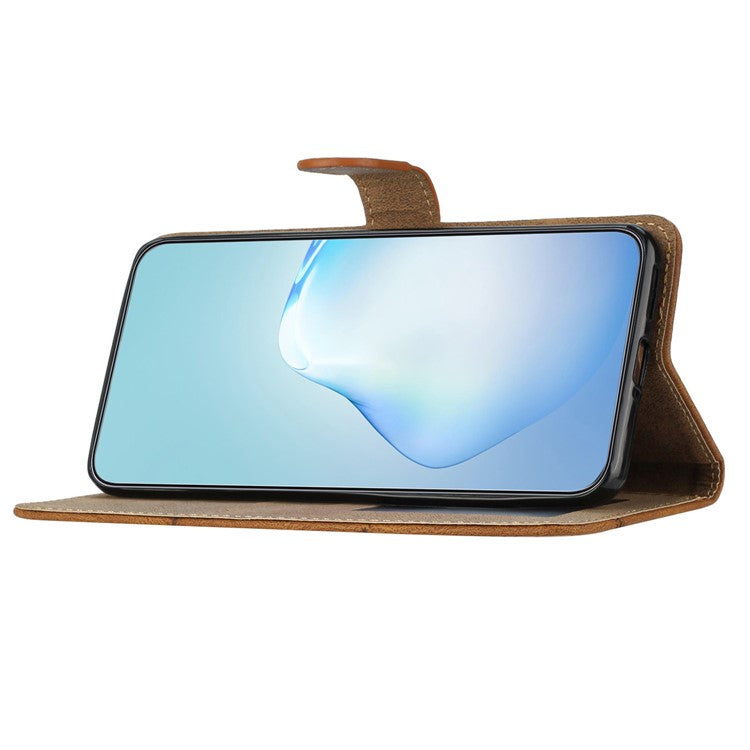 Stand Cover for Oppo Find X6 Pro Anti-drop Wallet Leather Phone Case Crazy Horse Texture Imprinted Lines Shell - Brown