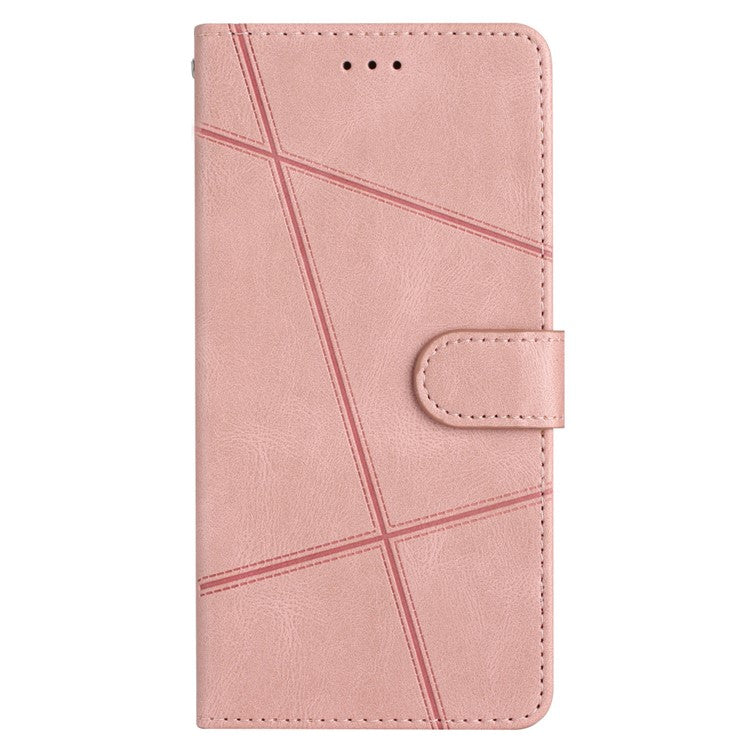 Stand Cover for Oppo Find X6 Pro Anti-drop Wallet Leather Phone Case Crazy Horse Texture Imprinted Lines Shell - Rose Gold