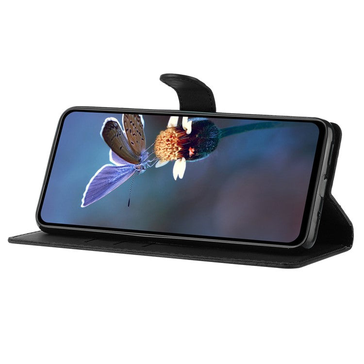 For Sony Xperia L1 Flower Imprint Cover Leather Wallet Stand Shockproof Cell Phone Case - Black