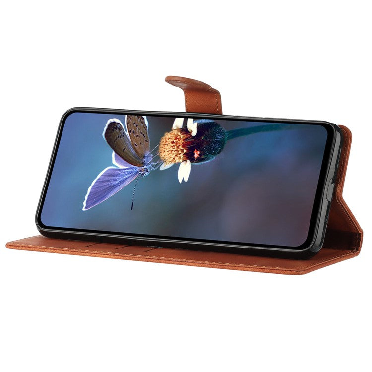 For Sony Xperia L1 Flower Imprint Cover Leather Wallet Stand Shockproof Cell Phone Case - Brown