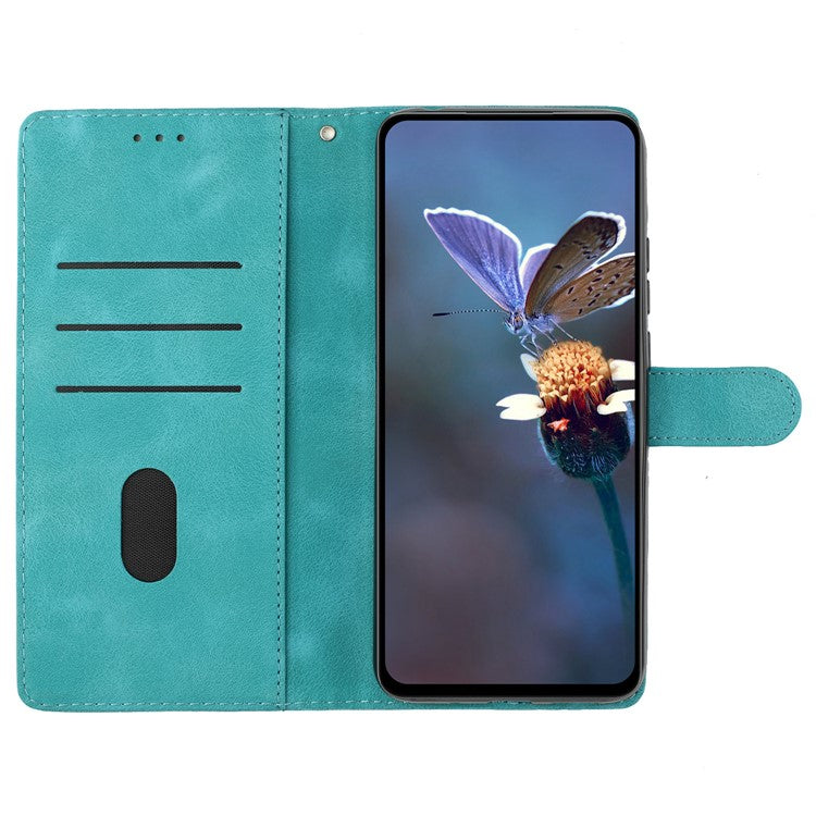 Flower Imprint Leather Case for Sony Xperia 5 , Wallet Stand Mobile Phone Protective Cover - Sky Blue