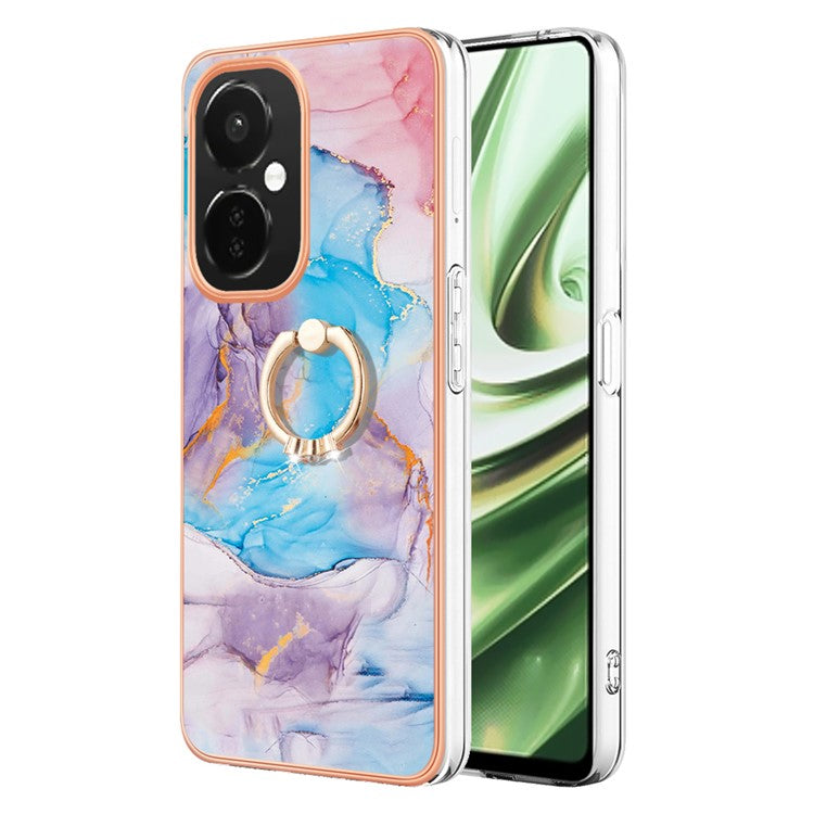 YB IMD Series-6 For OnePlus Nord CE3 5G / CE 3 Lite 5G / Nord N30 5G Phone Case IMD Electroplating TPU Kickstand Phone Cover - Milky Way Marble Blue