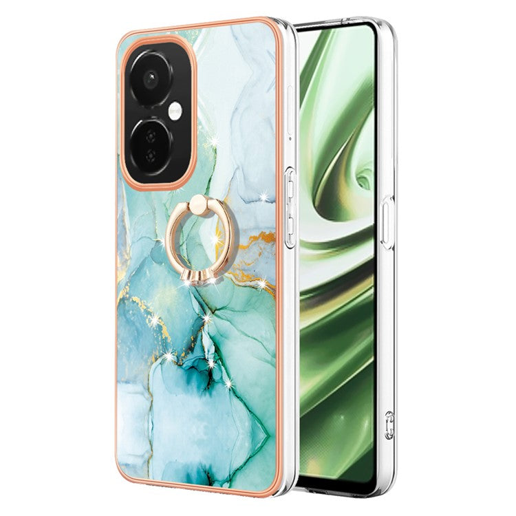 YB IMD Series-10 For OnePlus Nord CE3 5G / CE 3 Lite 5G / Nord N30 5G Kickstand Marble Pattern IMD Case TPU Phone Cover - Green 003