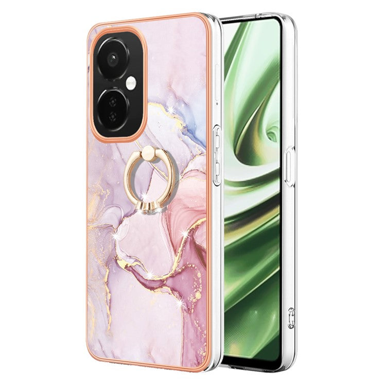 YB IMD Series-10 For OnePlus Nord CE3 5G / CE 3 Lite 5G / Nord N30 5G Kickstand Marble Pattern IMD Case TPU Phone Cover - Rose Gold 005
