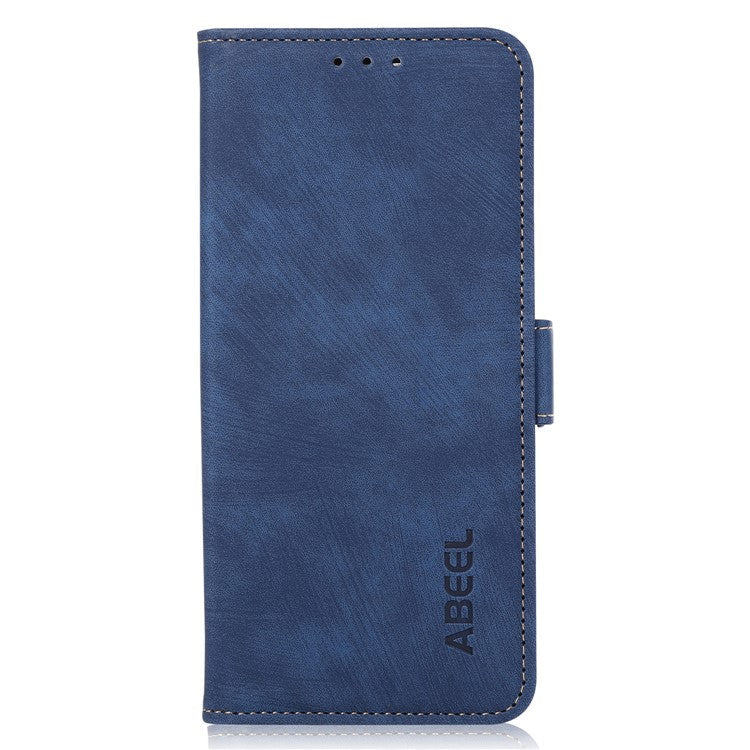 ABEEL For Samsung Galaxy M14 5G Anti-Fingerprint Wallet Cover Retro Texture PU Leather Phone Stand Case - Blue