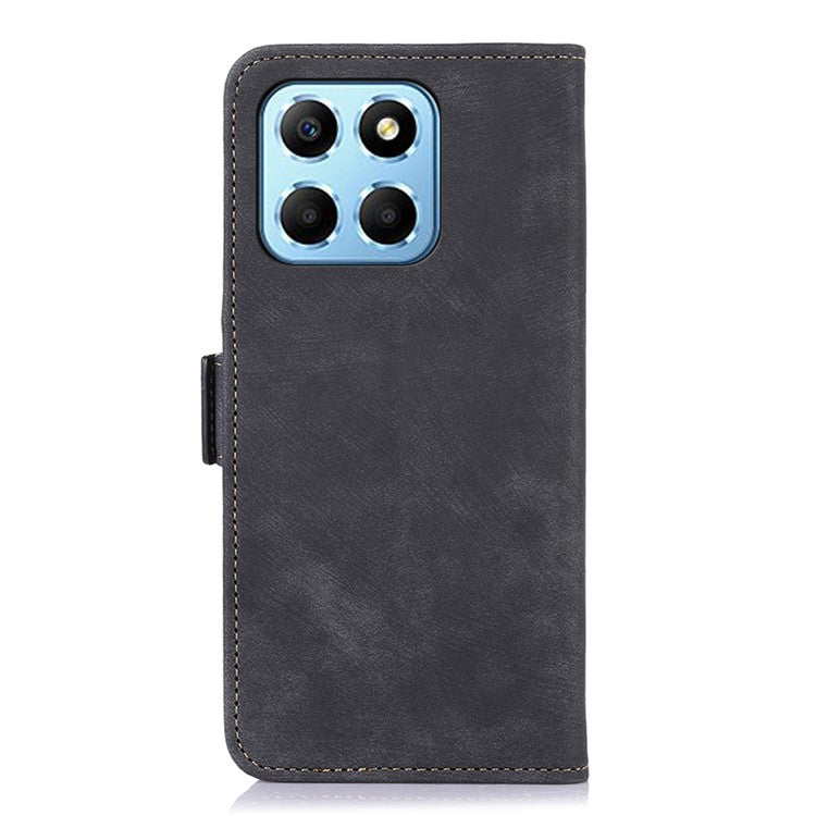 ABEEL For Honor X8 5G / 70 Lite 5G Retro Wallet Phone Case PU Leather Stand Phone Cover - Black
