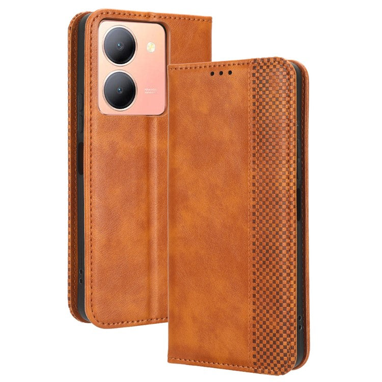 For vivo Y36 4G (Global) / Y36 5G (Global) / Y78 5G (China) / Y78m 5G / Y27 5G / Y27s 4G / Y77t 5G / Y78 5G Retro Stand Wallet Phone Case - Brown