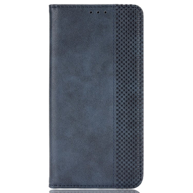 Stand Wallet for Oppo Reno10 Pro+ 5G Anti-fall Retro Mobile Phone Cover PU Leather Magnetic Case - Blue