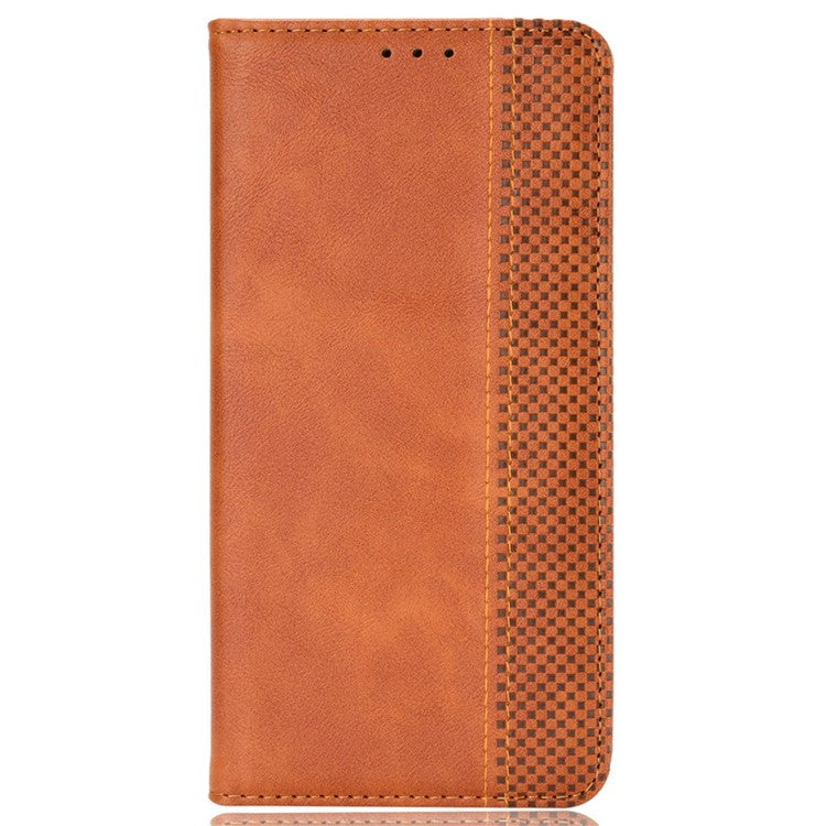 Stand Wallet for Oppo Reno10 Pro+ 5G Anti-fall Retro Mobile Phone Cover PU Leather Magnetic Case - Brown