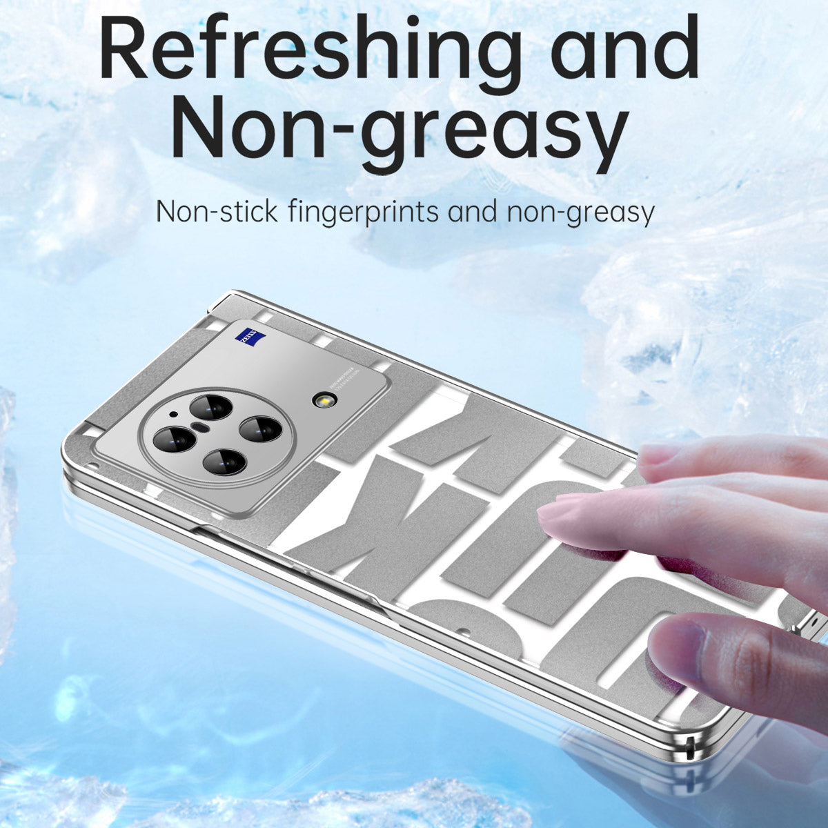 PC Folding Phone Case for vivo X Fold , Full Protection Electroplating Cover with Tempered Glass Film - Silver