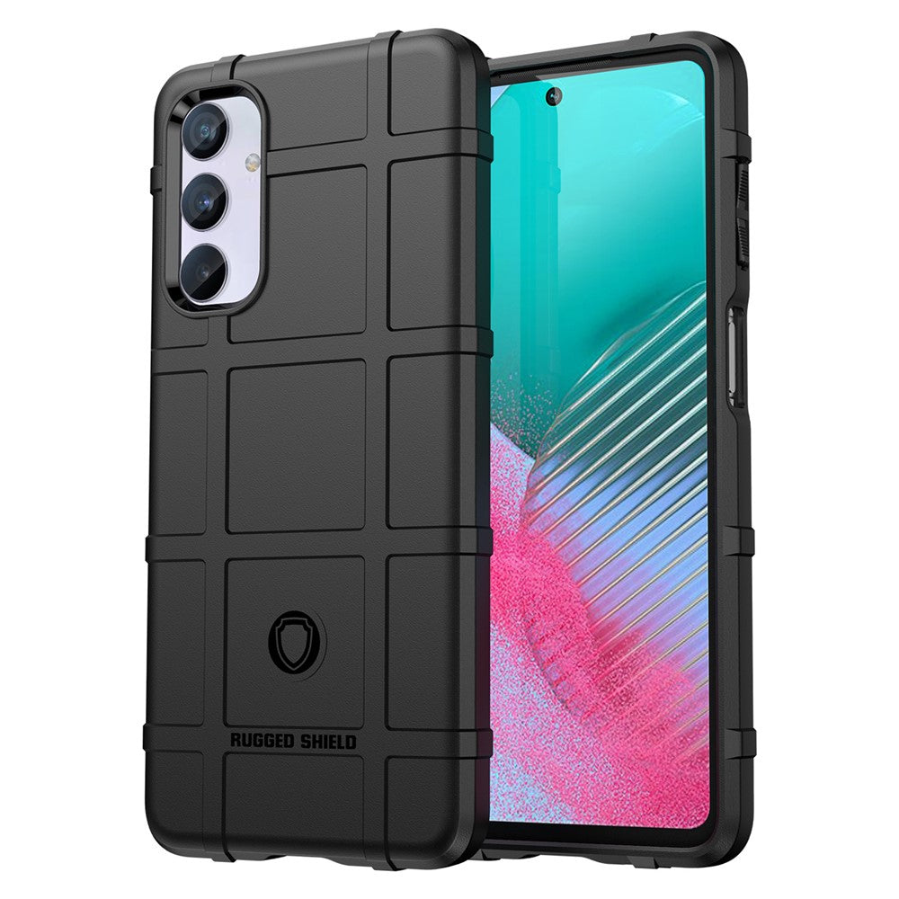 For Samsung Galaxy M54 5G / F54 5G Soft TPU Phone Case Square Grid Texture Phone Cover - Black