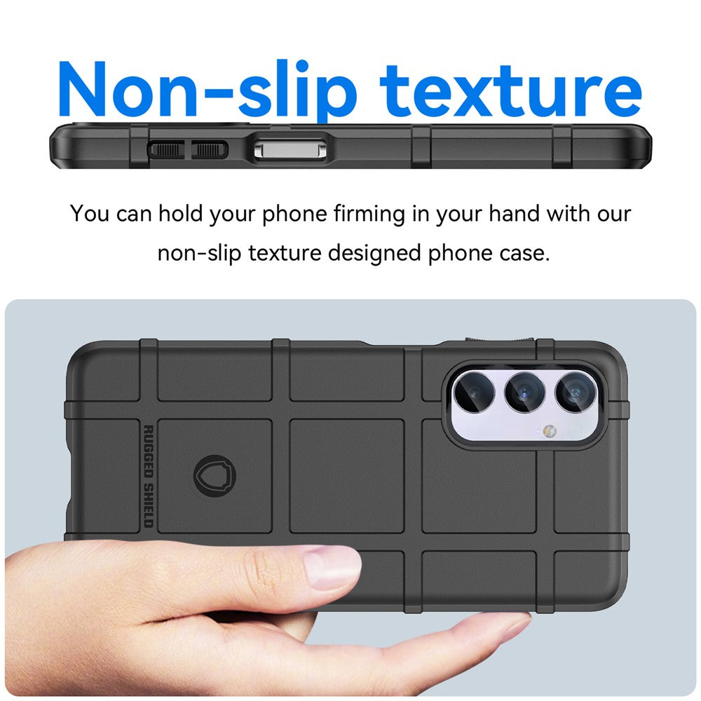 For Samsung Galaxy M54 5G / F54 5G Soft TPU Phone Case Square Grid Texture Phone Cover - Black