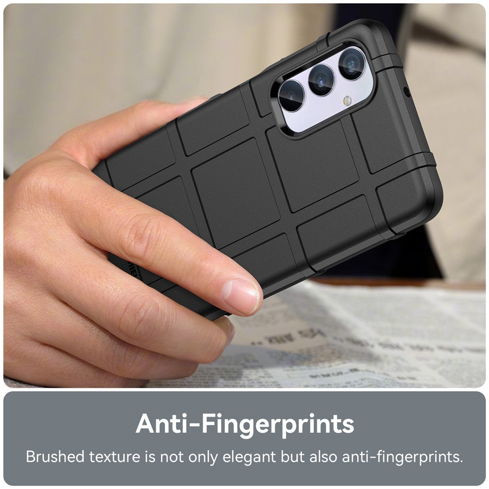 For Samsung Galaxy M54 5G / F54 5G Soft TPU Phone Case Square Grid Texture Phone Cover - Black