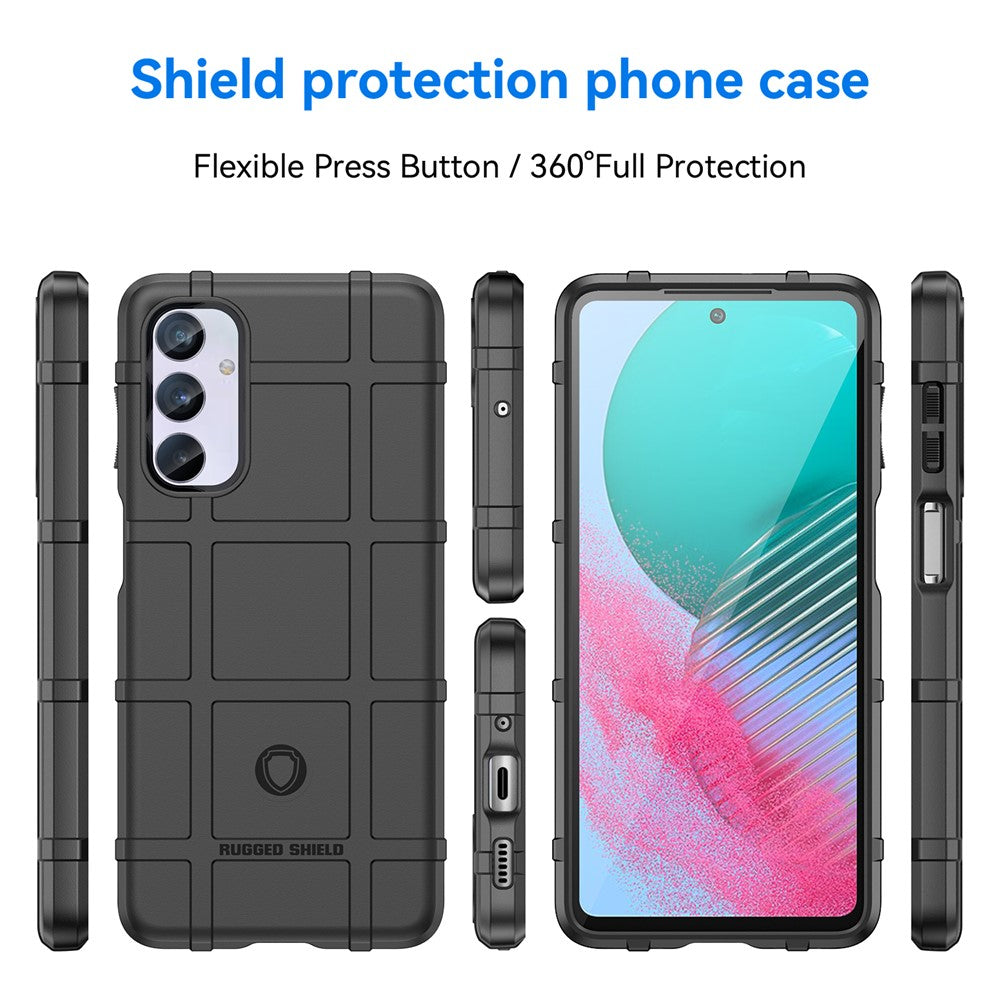 For Samsung Galaxy M54 5G / F54 5G Soft TPU Phone Case Square Grid Texture Phone Cover - Black