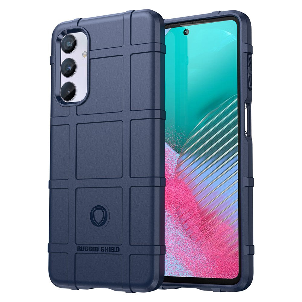 For Samsung Galaxy M54 5G / F54 5G Soft TPU Phone Case Square Grid Texture Phone Cover - Blue