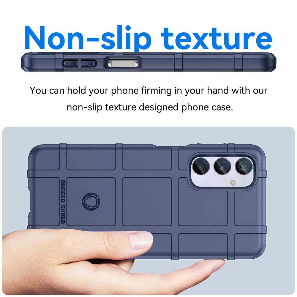 For Samsung Galaxy M54 5G / F54 5G Soft TPU Phone Case Square Grid Texture Phone Cover - Blue