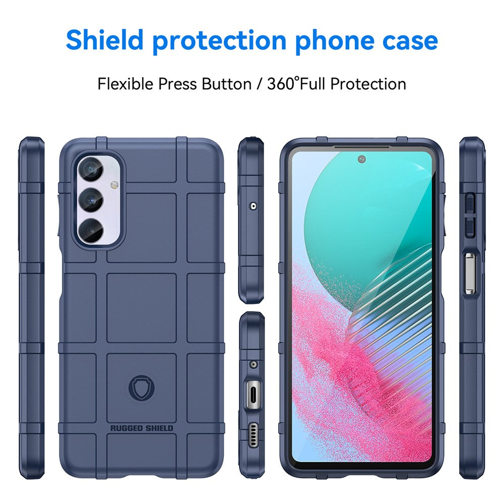For Samsung Galaxy M54 5G / F54 5G Soft TPU Phone Case Square Grid Texture Phone Cover - Blue