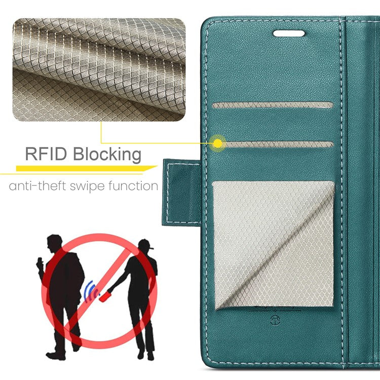 CASEME 023 Series for Oppo A57 4G / A57s 4G / A57e 4G / A77 4G / A77s 4G / OnePlus Nord N20 SE 4G RFID Blocking Leather Case - Green