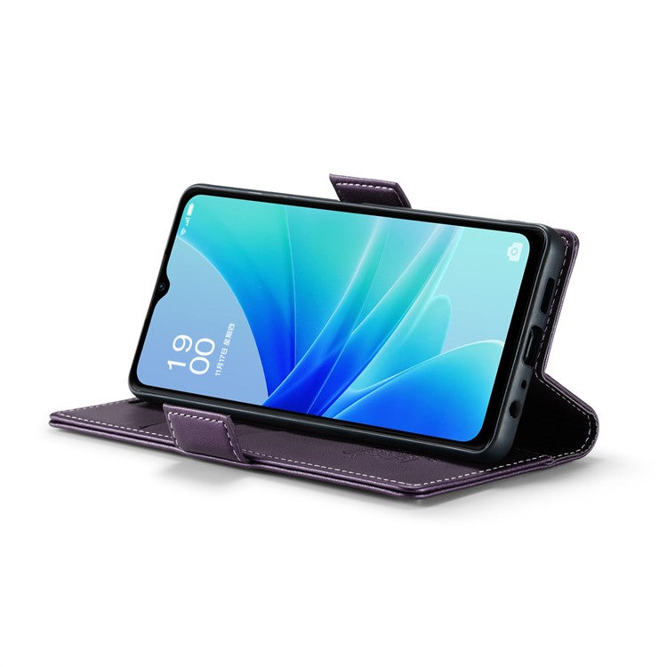 CASEME 023 Series for Oppo A57 4G / A57s 4G / A57e 4G / A77 4G / A77s 4G / OnePlus Nord N20 SE 4G RFID Blocking Leather Case - Purple