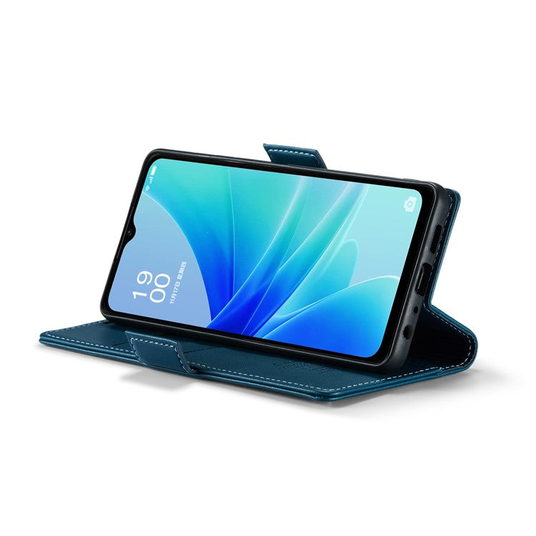 CASEME 023 Series for Oppo A57 4G / A57s 4G / A57e 4G / A77 4G / A77s 4G / OnePlus Nord N20 SE 4G RFID Blocking Leather Case - Blue