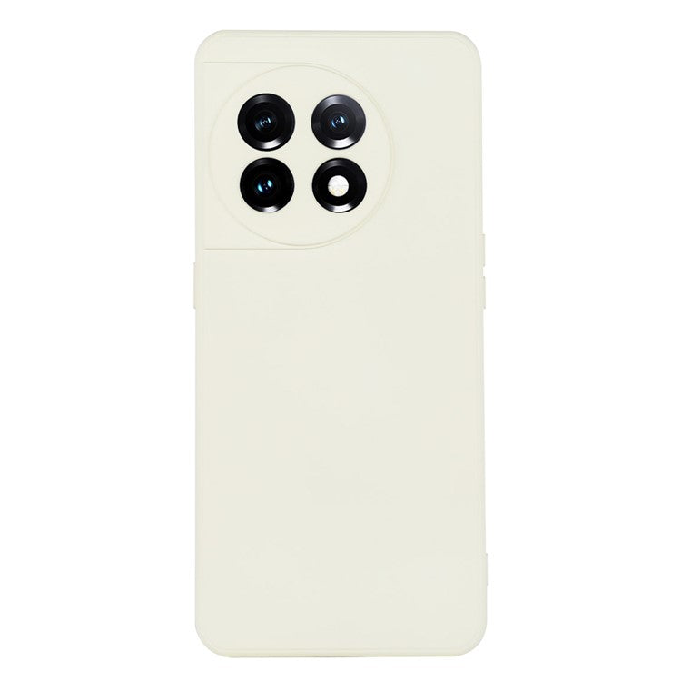 ENKAY HAT PRINCE for OnePlus 11 5G Precise Cutout Liquid Silicone Phone Case Straight Edge Cell Phone Cover - Beige
