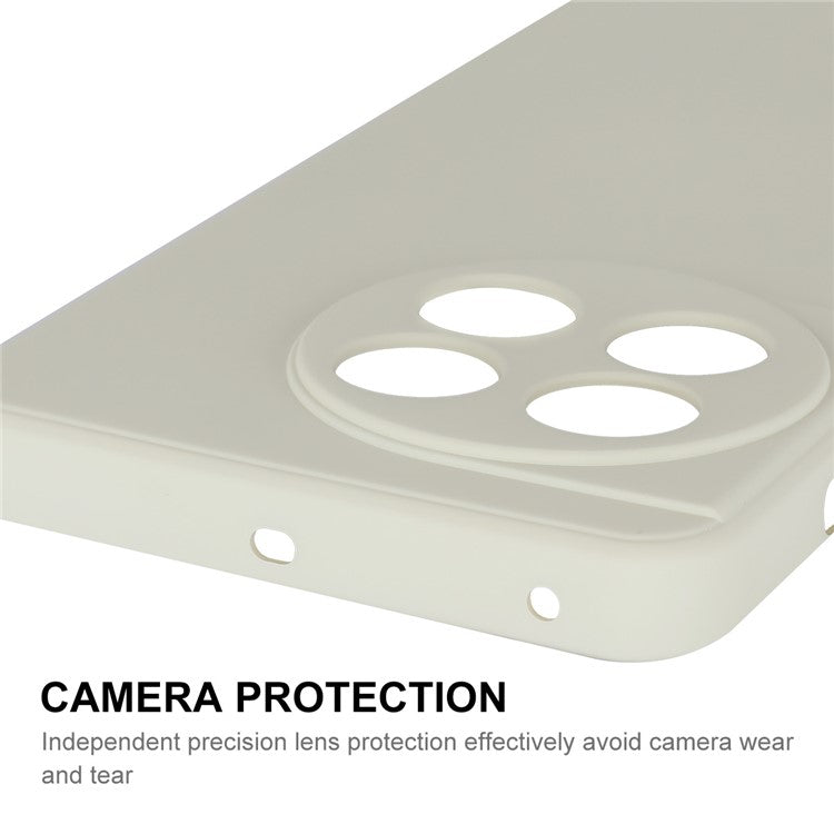 ENKAY HAT PRINCE for OnePlus 11 5G Precise Cutout Liquid Silicone Phone Case Straight Edge Cell Phone Cover - Beige