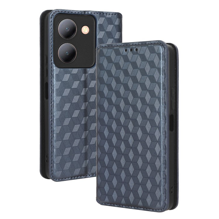 For vivo Y36 4G (Global) / Y36 5G (Global) / Y78 5G (China) / Y78m 5G / Y27 5G / Y27s 4G / Y77t 5G / Y78 5G PU Leather Case Phone Wallet - Blue