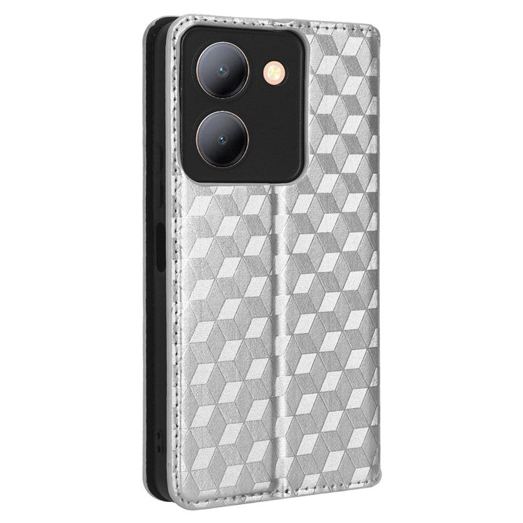 For vivo Y36 4G (Global) / Y36 5G (Global) / Y78 5G (China) / Y78m 5G / Y27 5G / Y27s 4G / Y77t 5G / Y78 5G PU Leather Case Phone Wallet - Silver