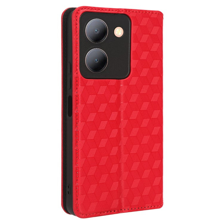 For vivo Y36 4G (Global) / Y36 5G (Global) / Y78 5G (China) / Y78m 5G / Y27 5G / Y27s 4G / Y77t 5G / Y78 5G PU Leather Case Phone Wallet - Red