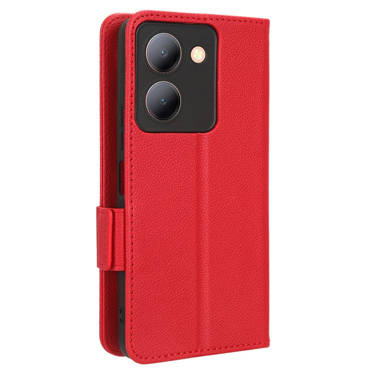 For vivo Y36 4G (Global) / Y36 5G (Global) / Y78 5G (China) / Y78m 5G / Y27 5G / Y27s 4G / Y77t 5G / Y78 5G Leather Phone Wallet Case - Red