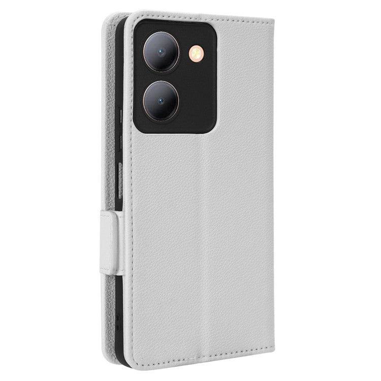 For vivo Y36 4G (Global) / Y36 5G (Global) / Y78 5G (China) / Y78m 5G / Y27 5G / Y27s 4G / Y77t 5G / Y78 5G Leather Phone Wallet Case - White