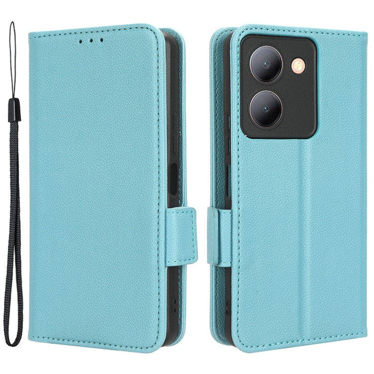 For vivo Y36 4G (Global) / Y36 5G (Global) / Y78 5G (China) / Y78m 5G / Y27 5G / Y27s 4G / Y77t 5G / Y78 5G Leather Phone Wallet Case - Baby Blue