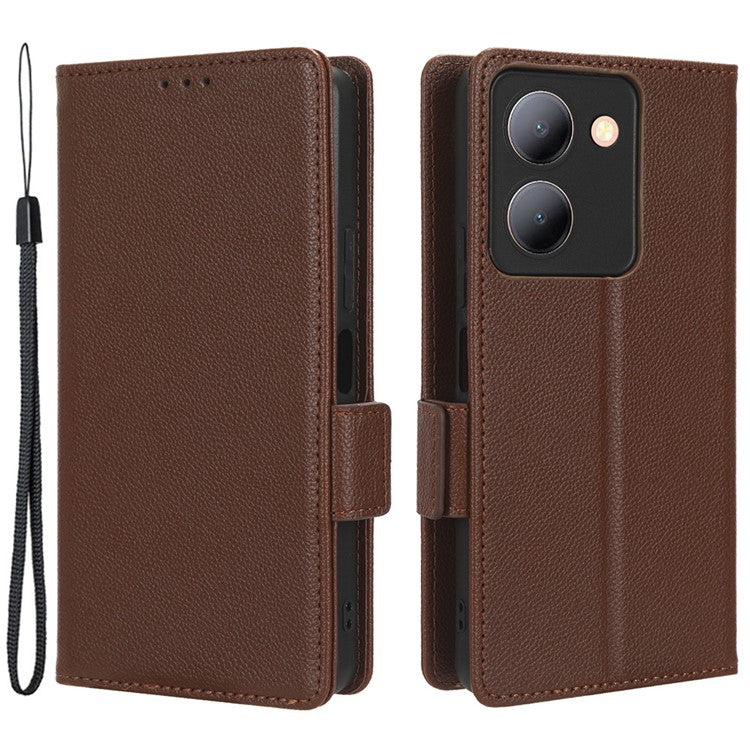 For vivo Y36 4G (Global) / Y36 5G (Global) / Y78 5G (China) / Y78m 5G / Y27 5G / Y27s 4G / Y77t 5G / Y78 5G Leather Phone Wallet Case - Brown