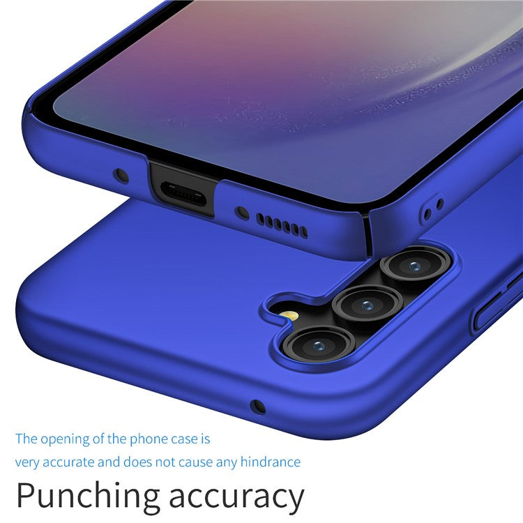For Samsung Galaxy A54 5G Solid Color Drop-proof Cover Hard PC Cell Phone Case - Blue