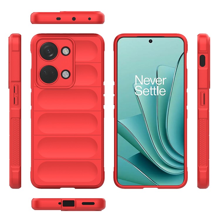 For OnePlus Nord 3 5G / Ace 2V Soft TPU Drop-proof Phone Case Rugged Back Protective Cover - Red