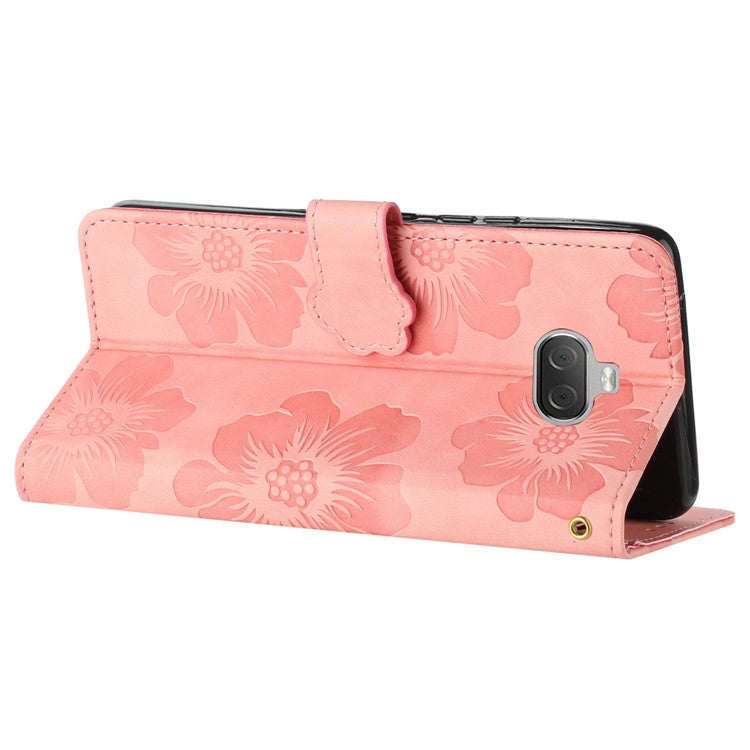For Sony Xperia 10 Protective Cover PU Leather Wallet Flowers Imprinted Stand Phone Case - Pink