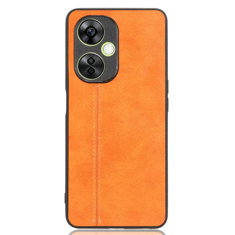 For OnePlus Nord N30 5G / CE3 5G / CE 3 Lite 5G Phone Case Leather Coated TPU+PC Cowhide Texture Back Cover - Orange