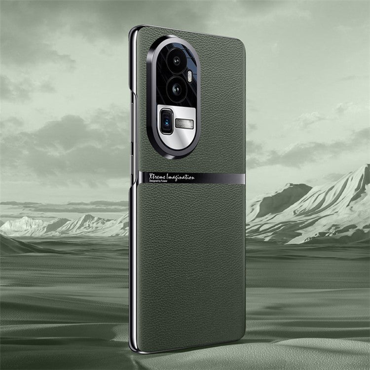 Shockproof Case for Oppo Reno10 Pro+ 5G Anti-Drop PU Leather PC Phone Cover - Green