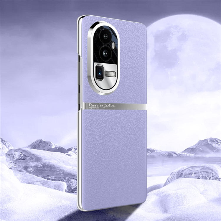 Shockproof Case for Oppo Reno10 Pro+ 5G Anti-Drop PU Leather PC Phone Cover - Purple