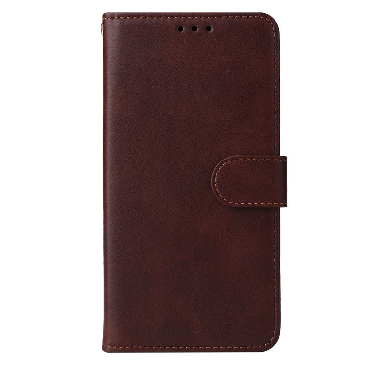 For vivo Y78 (China) 5G / Y36 4G (Global) / Y36 5G (Global) Phone Case Calf Texture Leather Wallet Stand Cover - Brown