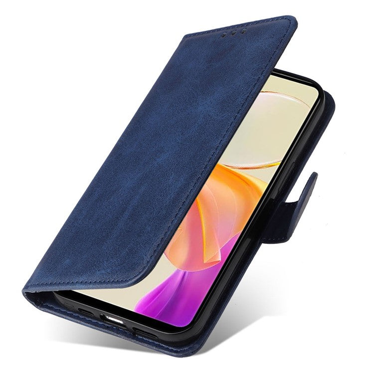 For vivo Y78 (China) 5G / Y36 4G (Global) / Y36 5G (Global) Phone Case Calf Texture Leather Wallet Stand Cover - Blue