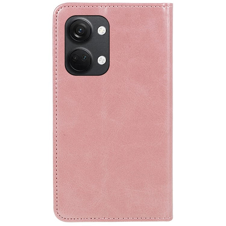 For OnePlus Nord 3 5G / Ace 2V Business Style Wallet Phone Cover Calf Texture Anti-drop PU Leather Shell Case - Rose Gold