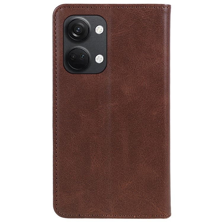 For OnePlus Nord 3 5G / Ace 2V Business Style Wallet Phone Cover Calf Texture Anti-drop PU Leather Shell Case - Brown