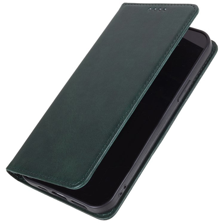 For Samsung Galaxy A22 5G (EU Version) TPU+PU Leather Case Calf Texture Wallet Anti-drop Phone Stand Cover - Green