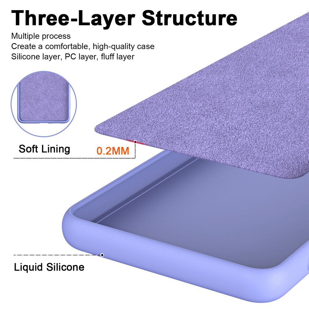 For Samsung Galaxy M14 5G Fiber Lining Soft TPU Phone Case 2.2mm Thickness Rubberized Phone Cover - Purple